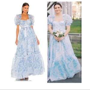 The Ritz Dress in Baby Blue Toile Selkie